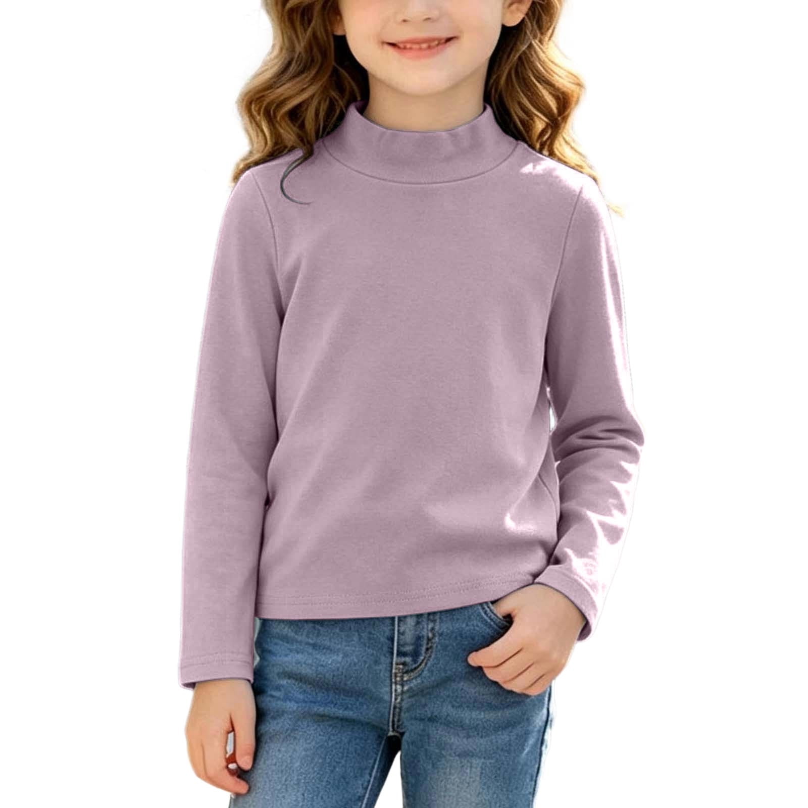 Bpy Base Squevariel Boys Girls Base Layer Tops Casual Solid Color Crew Neck Tops ...