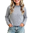 thumbnail image 1 of Squevariel Girls' Solid Color Tee Long Sleeve Top with Ruffle Sleeves T Shirts for 0-10 Year, 1 of 6