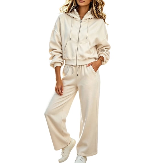 Squevariel Sweatsuits 2 Piece Tracksuit Set Long Sleeve Zip Up Sweatshirt Hoodies And Sweatpants Jogger Trendy Sweatsuit Outfits