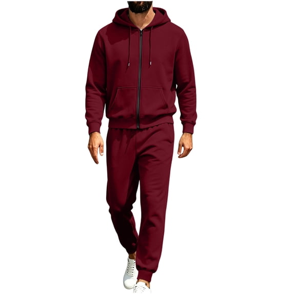 Squevariel Sweatsuits for Men Set Workout Track Suits Mens Casual Sweatshirt and Sweatpants Set Tracksuits with Pocket