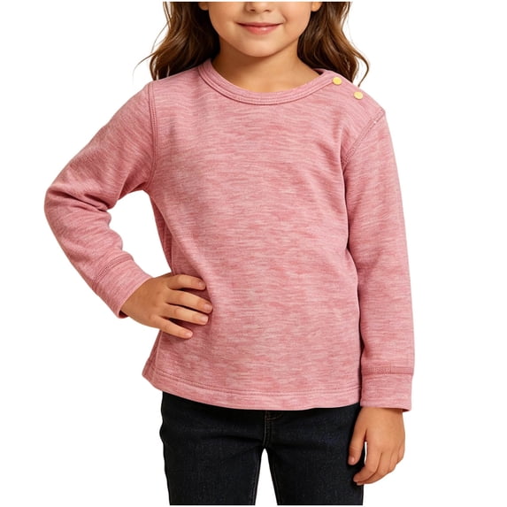 Squevariel Toddlers Cotton T-Shirts Fall Winter Base Layers Top Long Sleeve Soft Crew Neck Basic Tees for 0-5Y