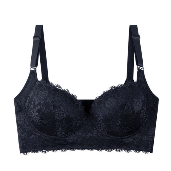 Squevariel Women Plus Size Push Up Bra Lace Print Solid Color Underwire Bras Lightly Padded Breathable Bra,34A-48A