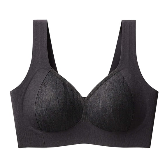 Squevariel Women Push Up Bra Solid Color Lightweight Bra Wireless Wide Strap Breathable Everyday Bra