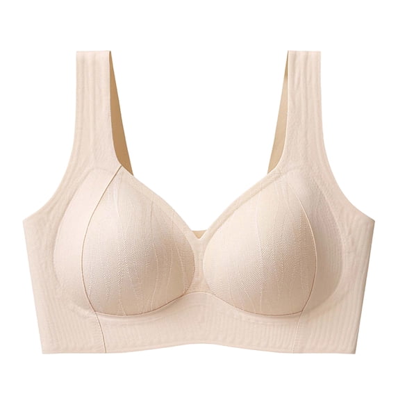 Squevariel Women Push Up Bra Solid Color Lightweight Bra Wireless Wide Strap Breathable Everyday Bra
