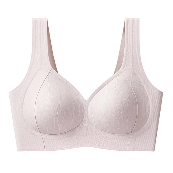 Squevariel Women Push Up Bra Solid Color Lightweight Bra Wireless Wide Strap Breathable Everyday Bra