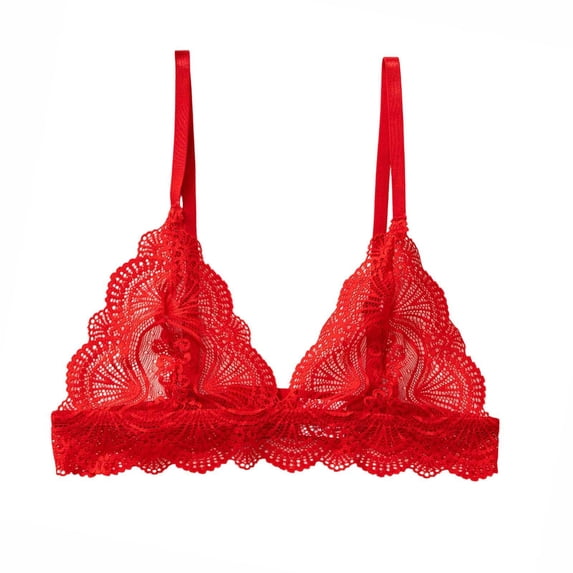 Squevariel Women's Sexy 1/2 Cup Lace Bra Balconette Mesh Solid Color Breathable Bra Wireless Bra