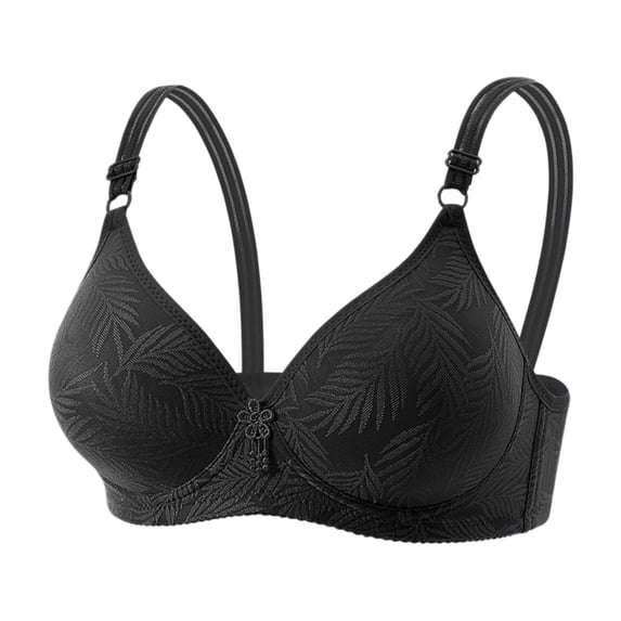 Squevariel Women's Solid Color Soft Bra Fashion Supportive Full Cup Bra Wireless Push-Up Bra