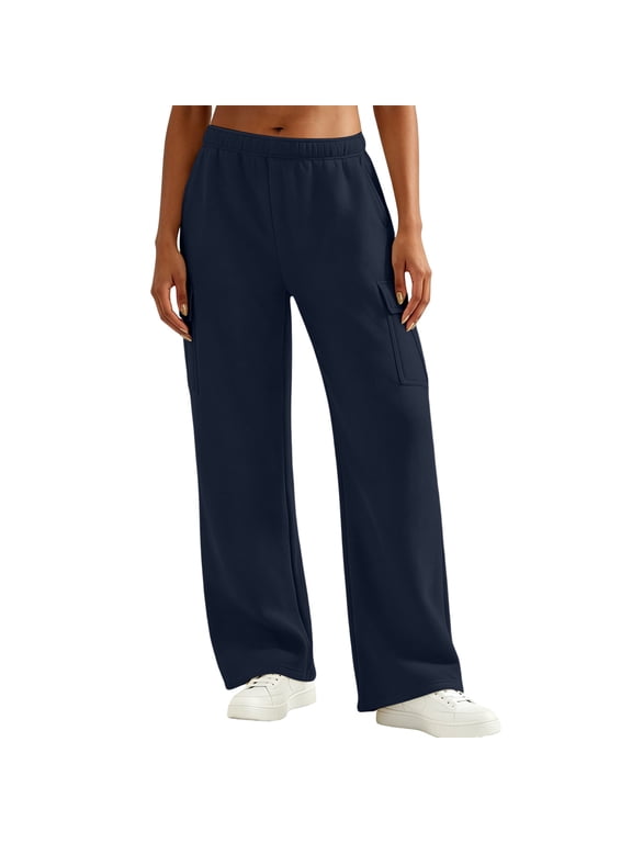 Womens Sweatpants Baggy High Waisted Athletic Drawstring Casual Wide Leg Joggers Loose Fit Pants With Pockets