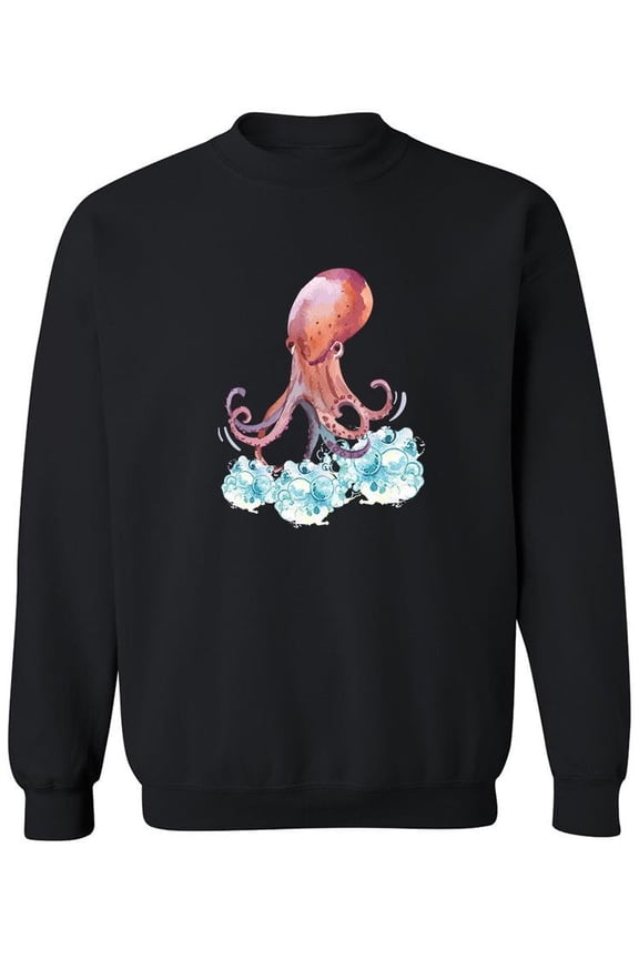 Squid And Bubbles Sweatshirt Men -SPIdeals Designs, Male Large