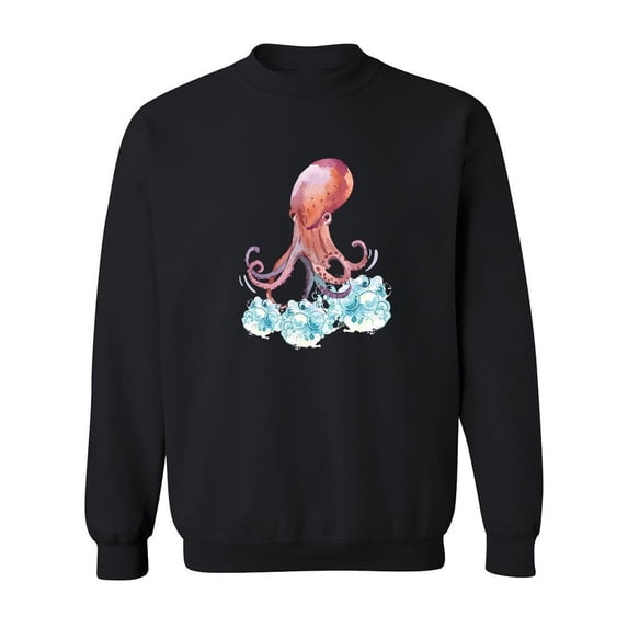 Squid And Bubbles Sweatshirt Men -SPIdeals Designs, Male x-Large