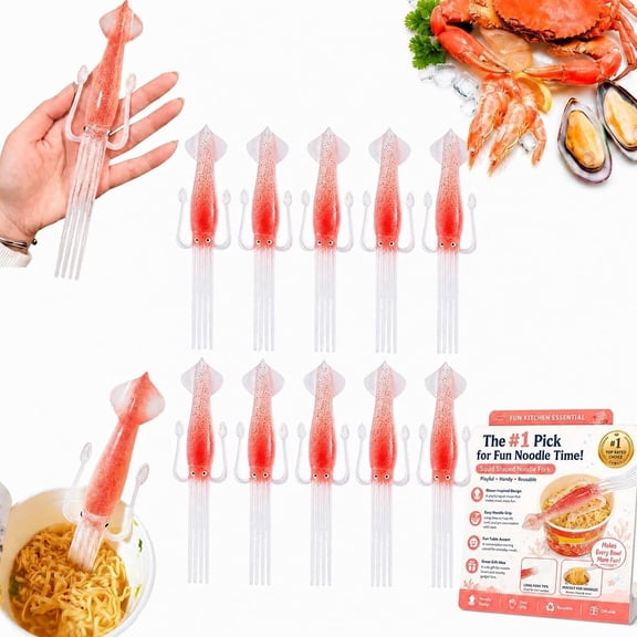 Squid Fork Japanese Cuisine Funny Tableware for Kitchen Octopus Shaped Instant Noodle Forks Japanese Cuisine Creative Seafood Pasta Utensils Novelty Ocean-Inspired Gadget for Spaghetti Ramen