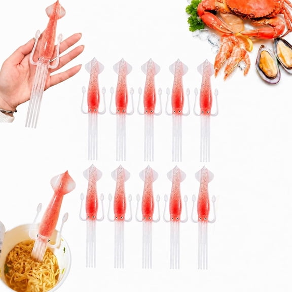 Squid Fork Japanese Cuisine Funny Tableware for Kitchen Octopus Shaped Instant Noodle Forks Japanese Cuisine Creative Seafood Pasta Utensils Novelty Ocean-Inspired Gadget for Spaghetti Ramen