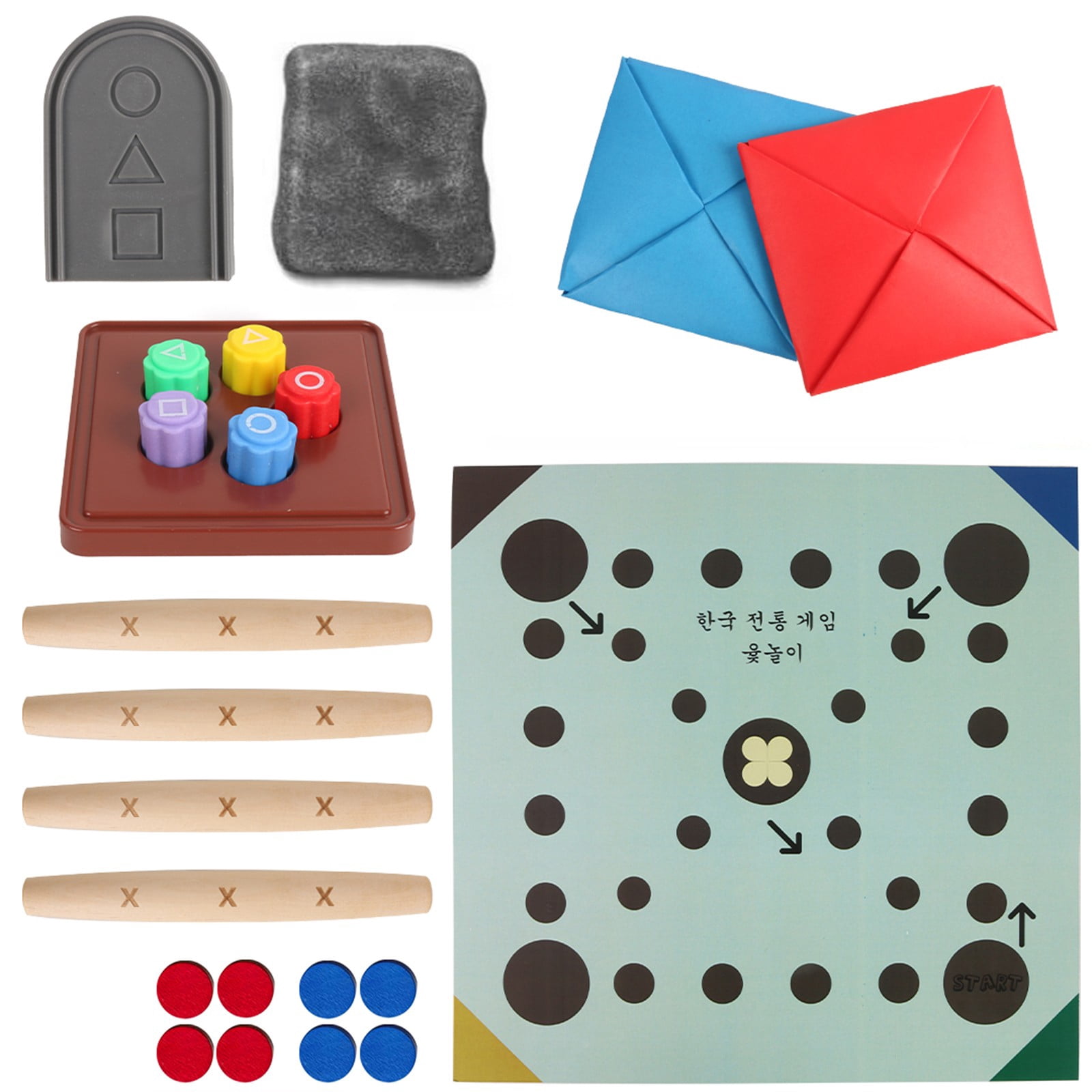 Squid Game Korean Folk Game Set Squid Game Folk GameTraditional Play Game Family Travel Games Squid Game Minigame Grasping Stones Squid Game Traditional Play Game Gifts