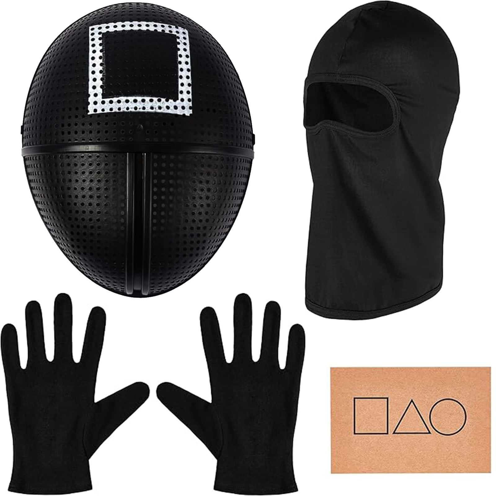 Squid Game Ⅲ Mask - The Game Mask+BlackGloves+ Black Face Mask+ 1x ...