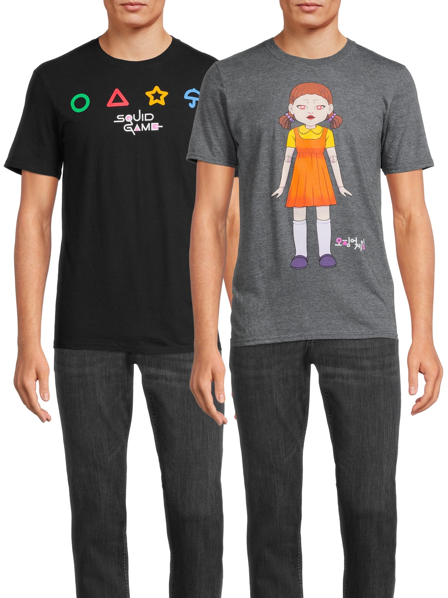 Netflix Squid Game Men's Player 456 and Honeycomb Game Graphic Tees, 2-Pack  