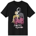 thumbnail image 1 of Squid Game The Game Runners on Black Adult Crew Neck Short Sleeve T-shirt - Large, 1 of 7