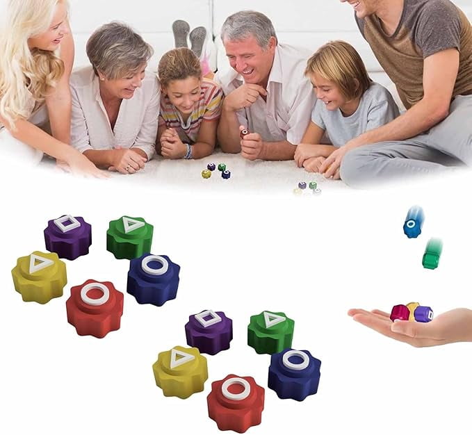 Jeu Traditionnel Coréen Gonggi - Lot De 2 Sets Avec Cailloux Multicolores En Plastique, Jeu De Société Multijoueur