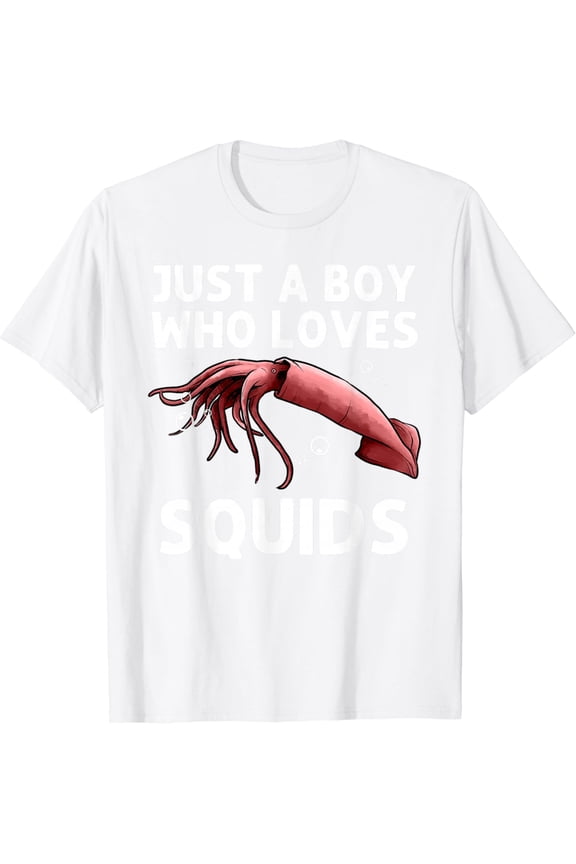 Squid Gift For Boys Men Giant Squid Seafood Calamari Lovers T-Shirt