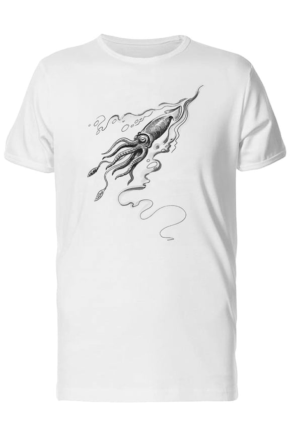 Squid Grunge Sketch T-Shirt Men -Image by Shutterstock, Male 3X-Large