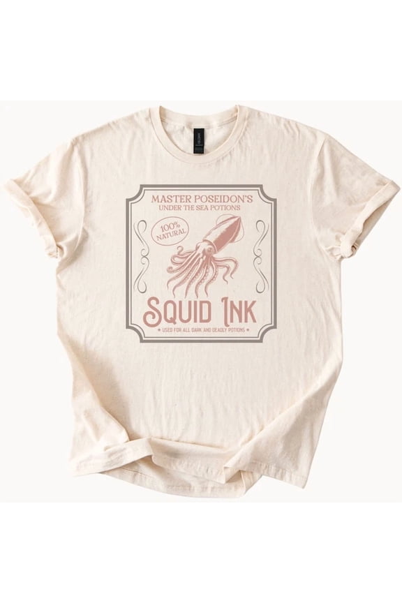 Squid Ink Mythical Sea Potion Graphic T Shirt Nautical Octopus Design Tee Size S-5Xl Heygategoo Tee