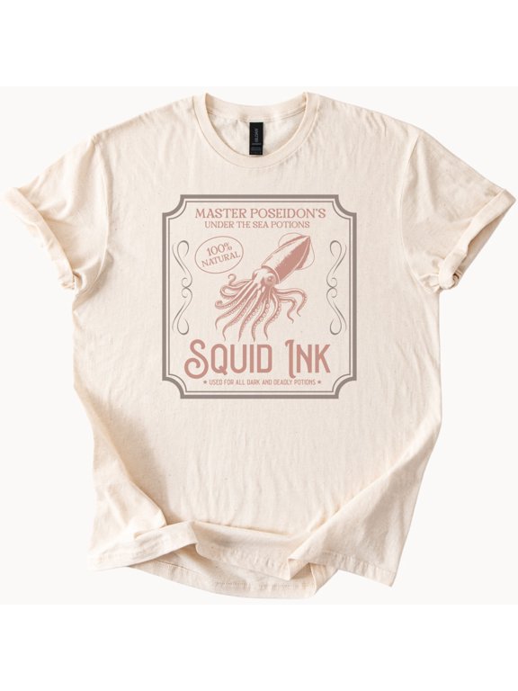 Squid Ink Mythical Sea Potion Nautical Octopus Graphic Design Versatile Look For Everyday Events T-Shirt, Size S-5XL