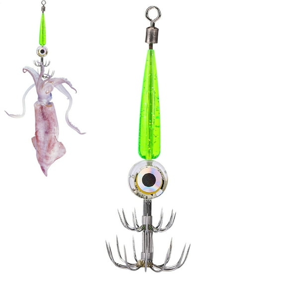 Squid Jigs Saltwater Glow LED Underwater Flasher Light Squid Hook Waterproof Squid Jig Hook Kit, Electronic Squid Lure Light Hook For Underwater Sea Fishing