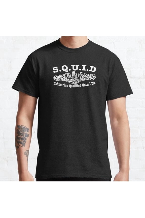 Squid Naval Submarine Sailor Wht Classic T-shirt