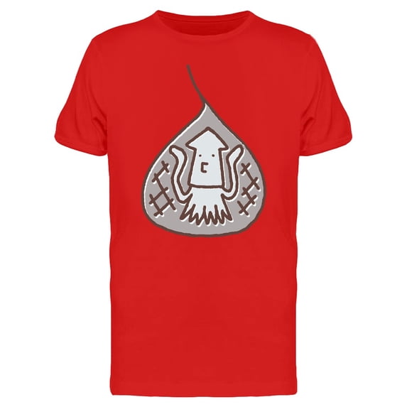 Squid On A Fishing Red Doodle Tee Men's -Image by Shutterstock