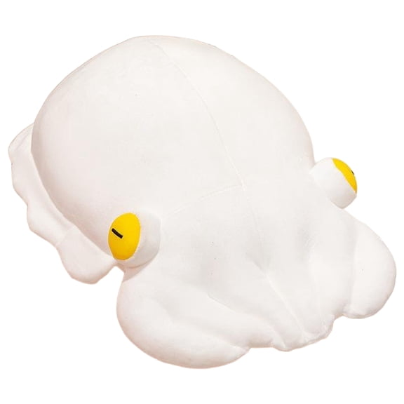Squid Plush Toy Pillow, Stuffed Animal Squid Doll, Soft Cuddly Plushie for Teens, White S