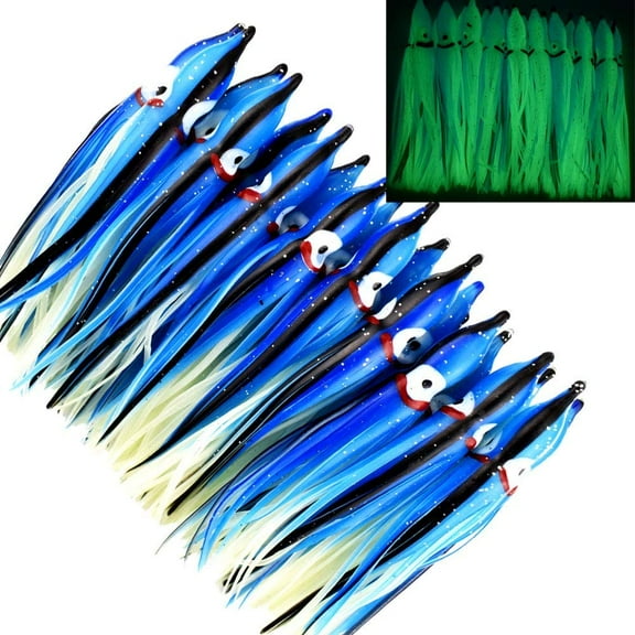 Squid Skirts Fishing Lure Trolling Fishing Lures Soft Octopus Baits for Saltwater Fishing 4.75in/12CM (20pcs)