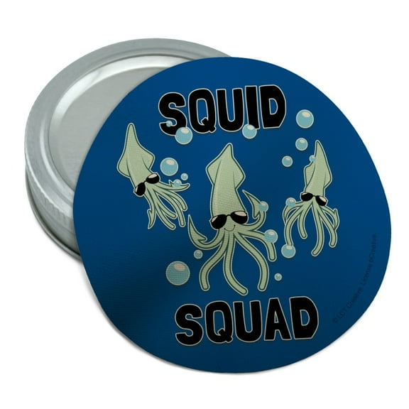 Squid Squad Ocean Aquatic Funny Humor Round Rubber Non-Slip Jar Gripper Lid Opener