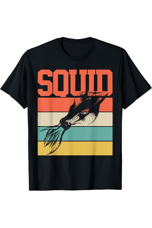 Squid T-Shirt Retro Marine Biologist Tshirt Science Gift T-Shirt