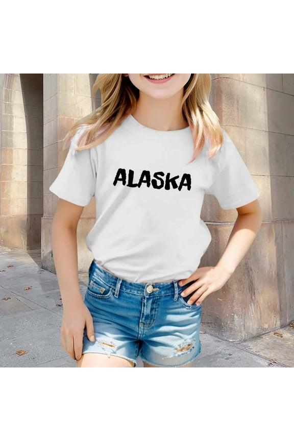 Squid Theme Printed Fashion Loose Fit Tee for Girls Casual Comfortable Kids Tops T-Shirts Kids Short Sleeve Crewneck Solid Basic Tees Casual Tops