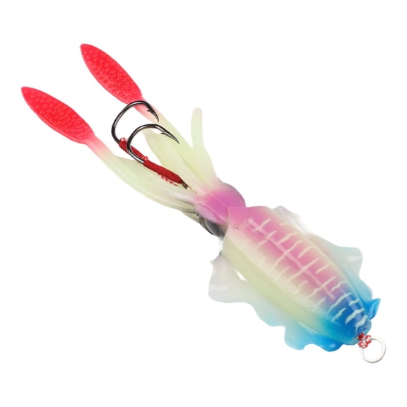 Squid Trap Fishing Lures Soft Rigged 15cm 55 6g UV Luminous Jig Trolling Lures Suitable for Grouper Tuna Sea Bass and Yellow Croaker (A1067)