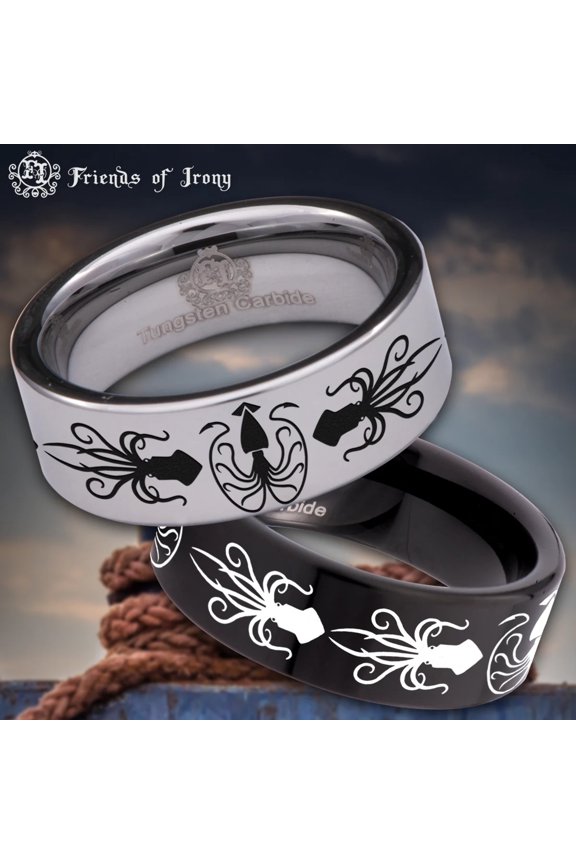 Squid Tungsten Carbide Ring