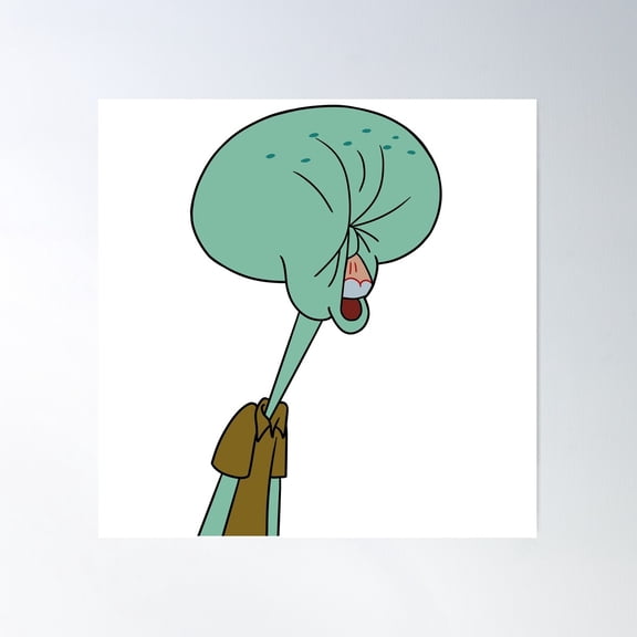 Squid With A Scrunched Up Face Poster Wall Art, Modern Wall Decor For Living Room Bedroom, 17x17 UNFRAMED