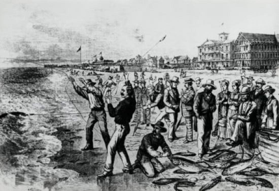 Squidding For Blue Fish At Asbury Park New Jersey Artist Unknown Canvas Art - (18 x 24)