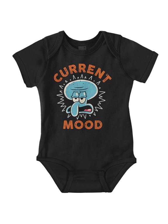 Squidward Cartoon Grump Current Mood Gender Neutral Printed Baby Bodysuit Brisco Brands 24M