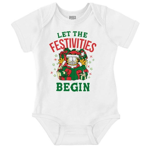 Garfield Christmas Festivities Begin Baby Romper Boys or Girls