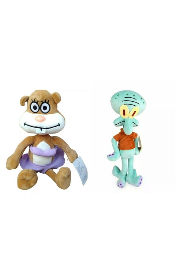 Squidward & Sandy Cheeks 12" High Quality Plush Stuffed Spongebob Squarepants New