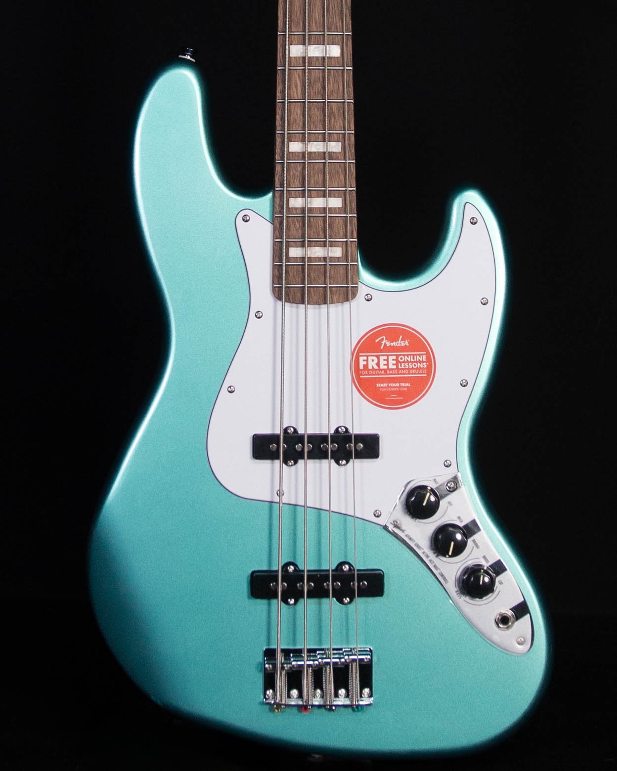 Squier Affinity Active Jazz Bass, Laurel FB, Mystic Sea Foam Green
