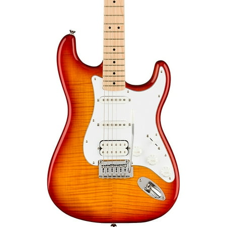 Squier Affinity Series Stratocaster FMT Electric Guitar, Sienna Sunburst, Maple Fingerboard, Brown
