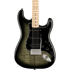 Open Box Squier Affinity Series Stratocaster FMT HSS Maple Fingerboard Electric Guitar Black Burst