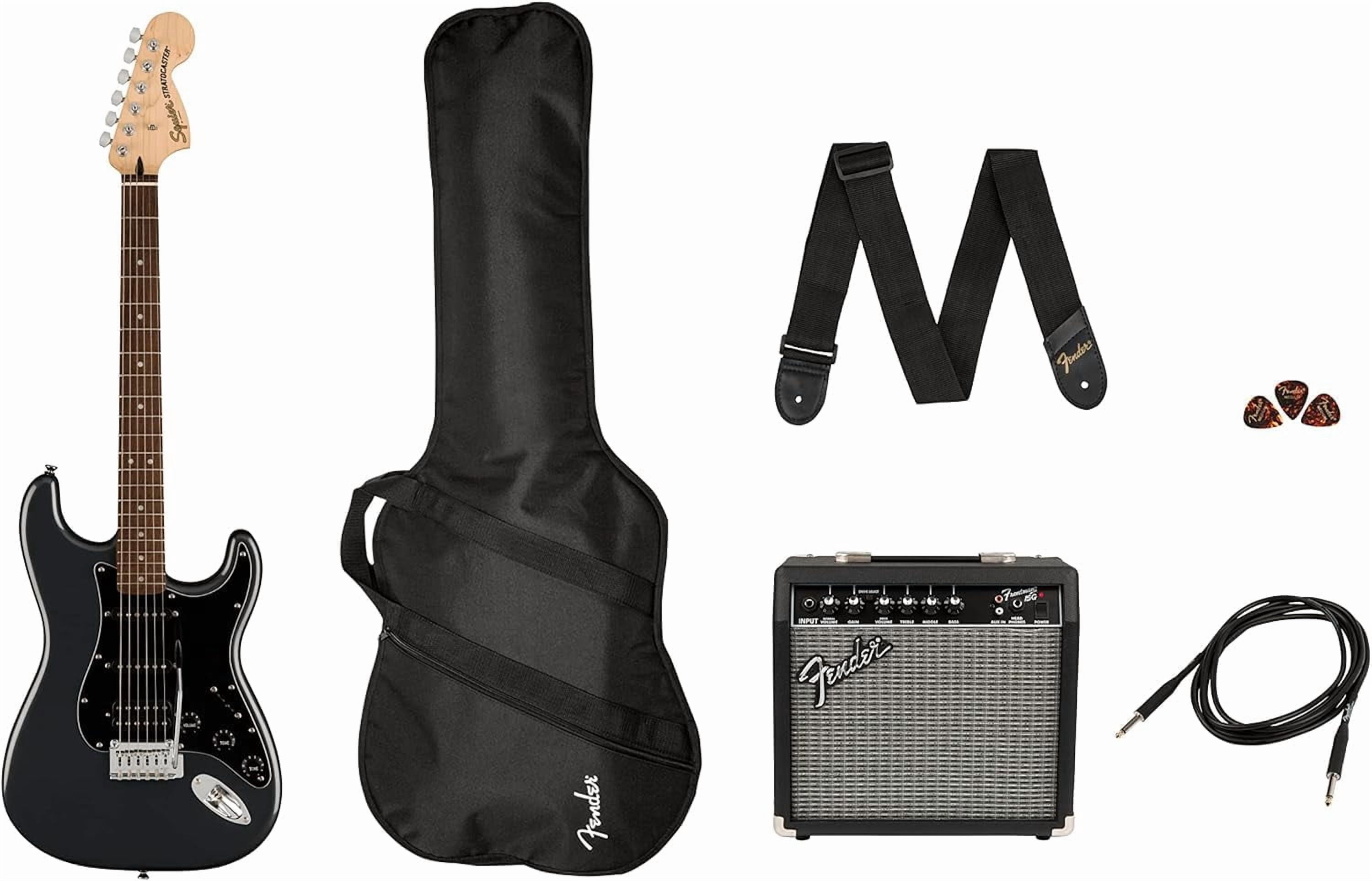 Squier Affinity Series Stratocaster HSS Pack (Charcoal Frost Metallic; Indian Laurel Pickguard)