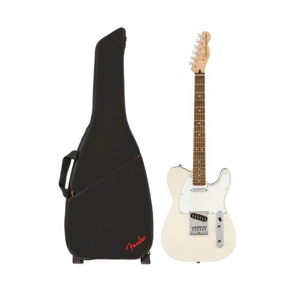 Squier Affinity Series Telecaster Electric Guitar (Olympic White) Bundle with Gig Bag (2 Items)