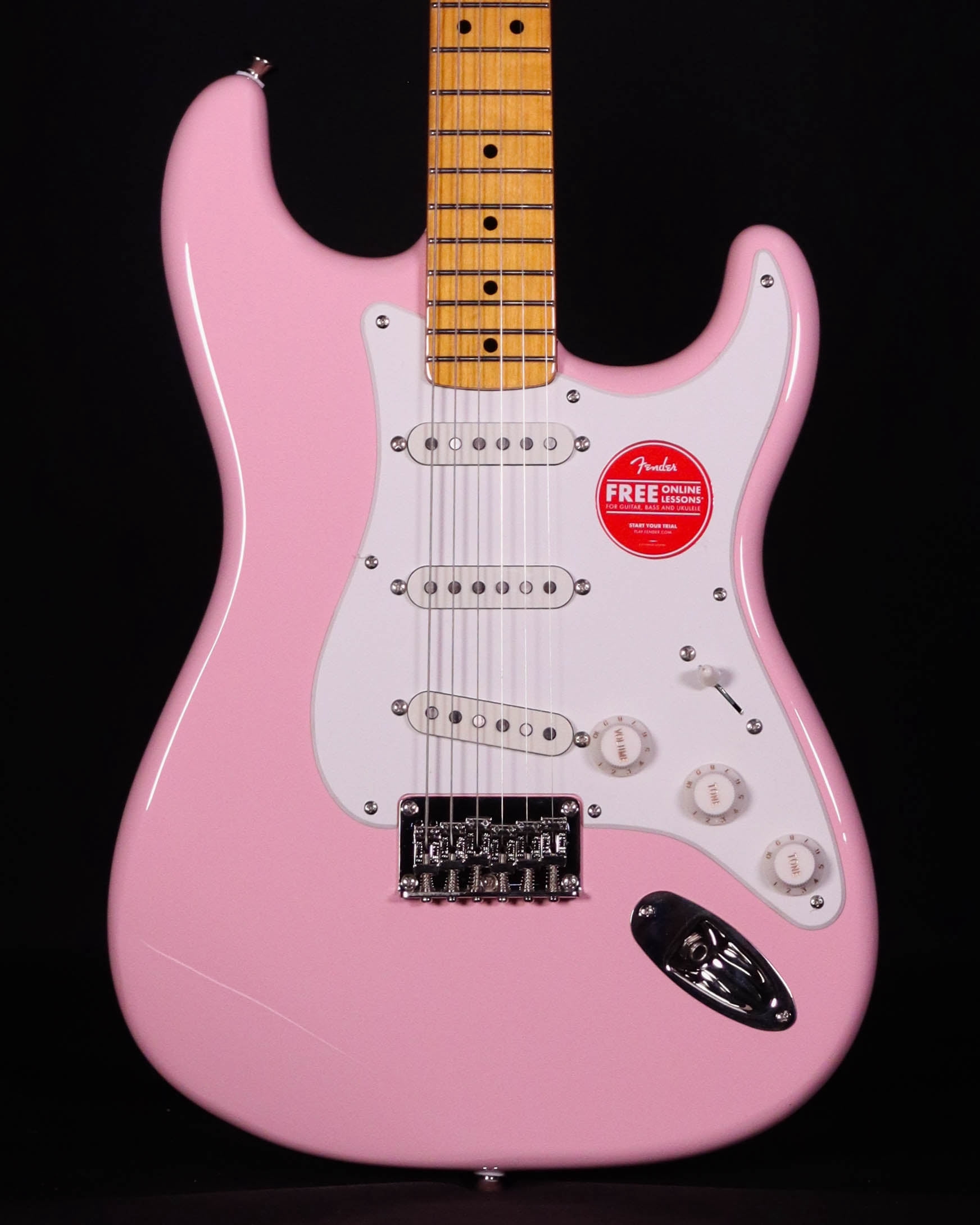 Squier Classic Vibe '50s Stratocaster HT Electric Guitar, Maple Fingerboard, Shell Pink