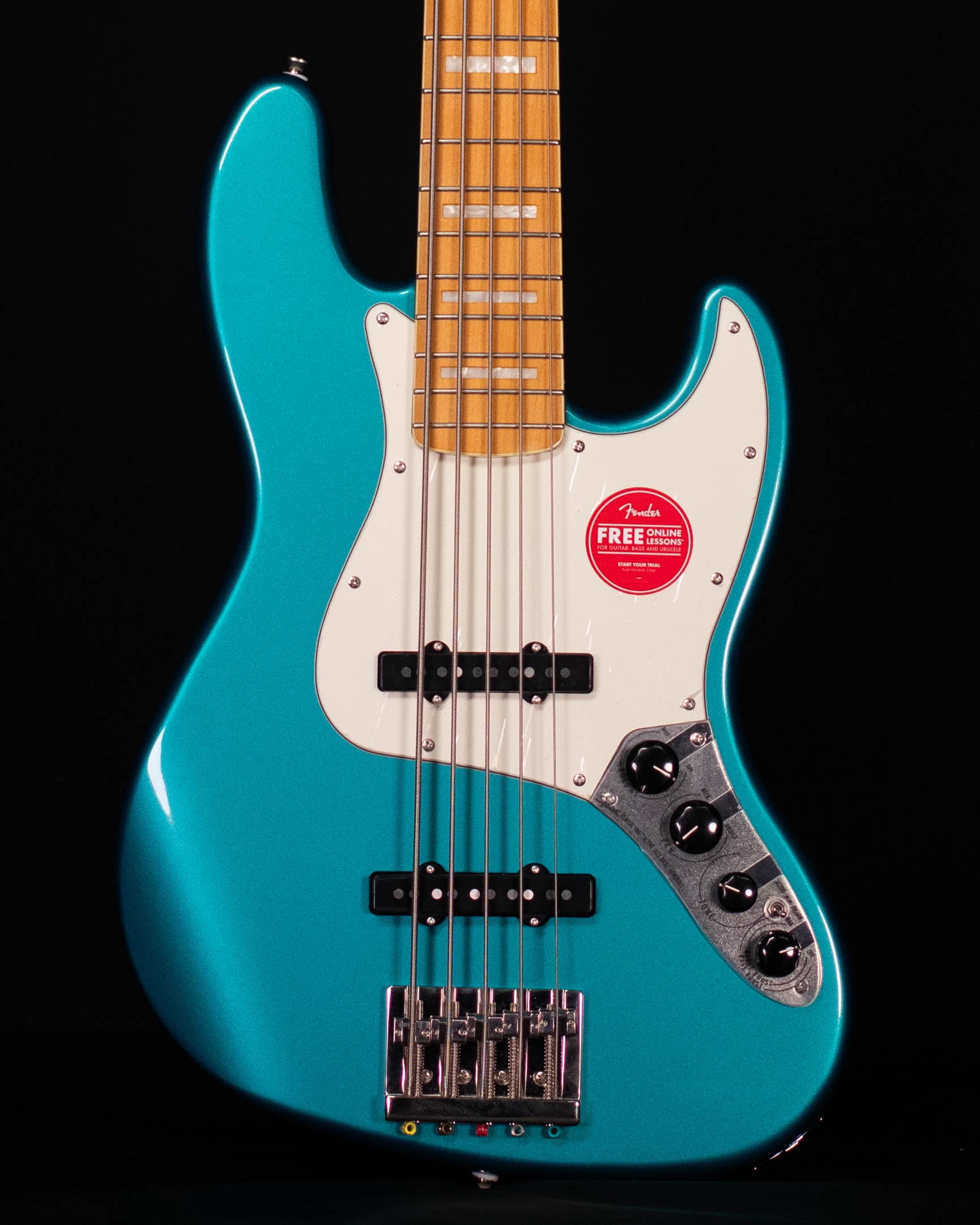 Squier Classic Vibe Active 70s Jazz Bass V, Maple FB, Ocean Turquoise