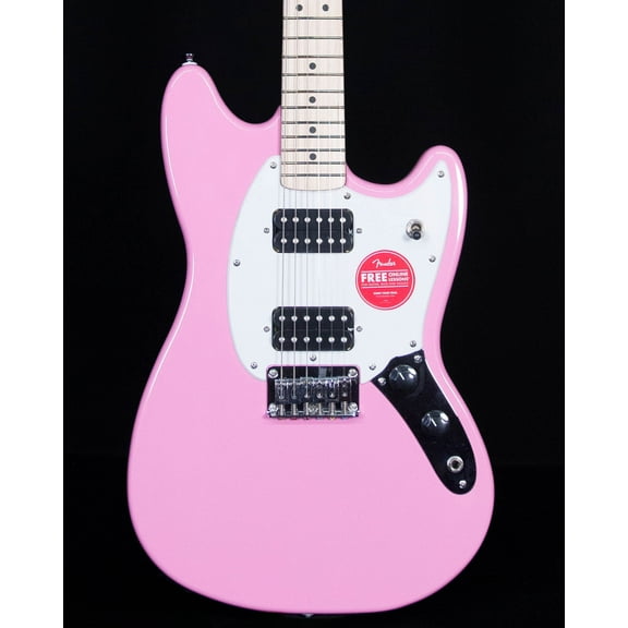 Squier Sonic Mustang HH - Maple Fingerboard - White Pickguard - Flash Pink (993)