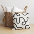 thumbnail image 1 of Squig Ivory Charcoal Throw Pillow, 1 of 4