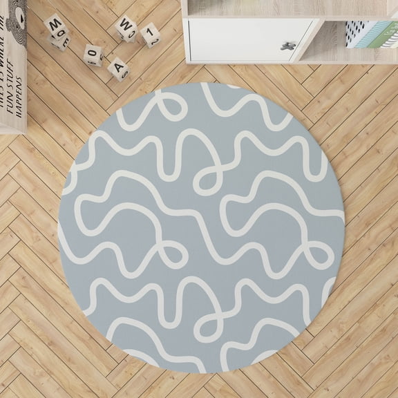 Squig Slate Blue Kids Play Mat